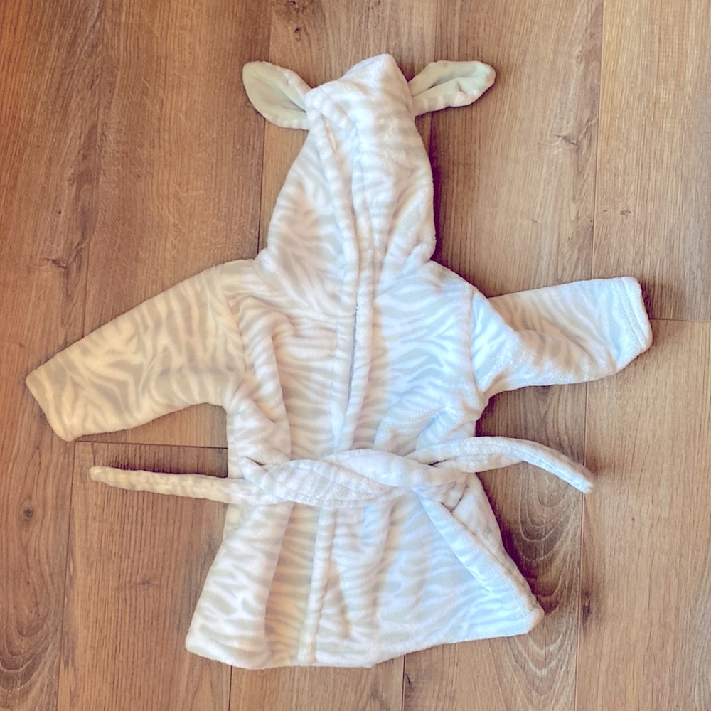 Fleece Zebra Infant Robe 0-9 months
